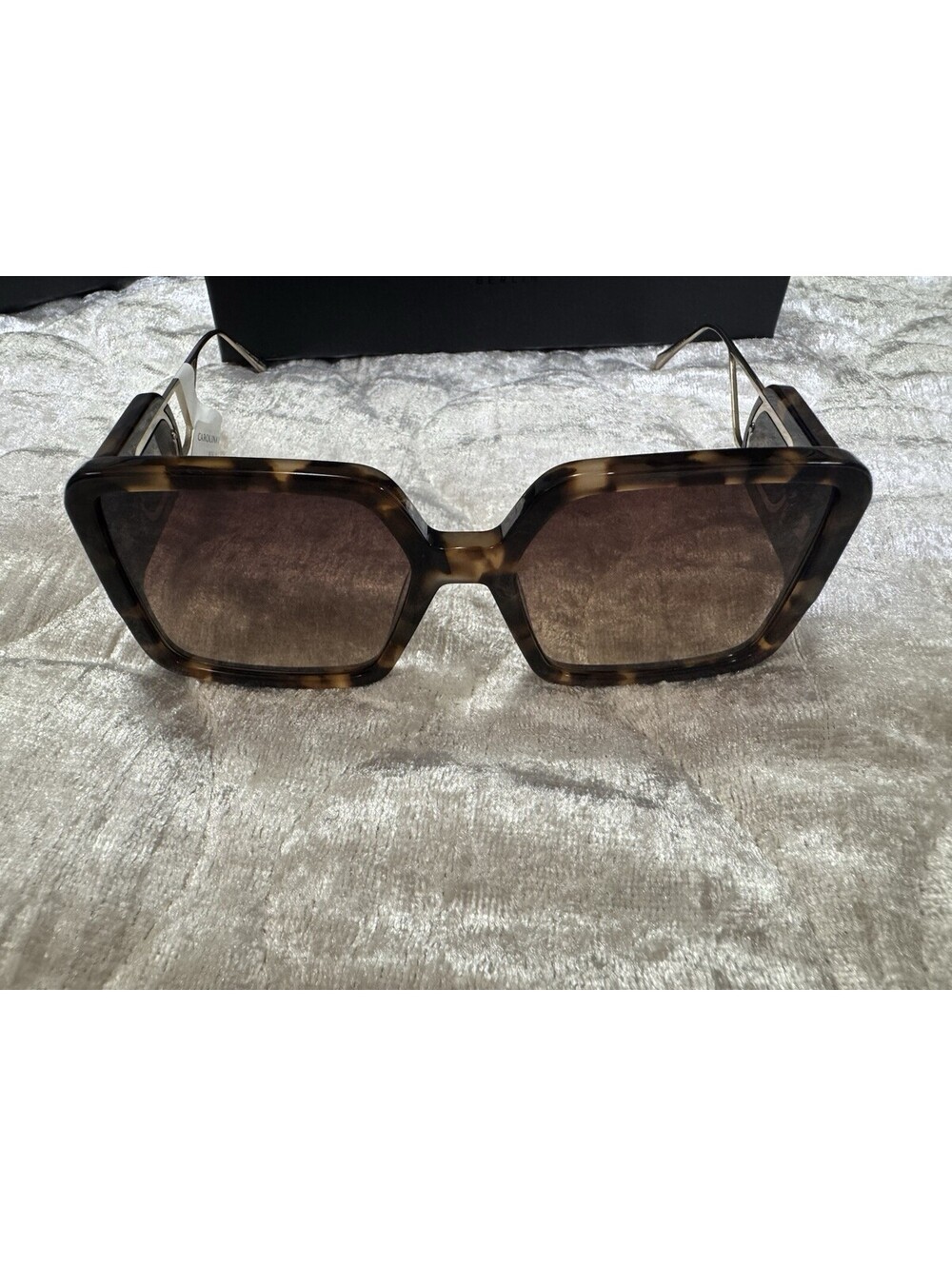 Carolina Lemke CL9384-2 Tortoise Brown Oversized Square Sunglasses UV400